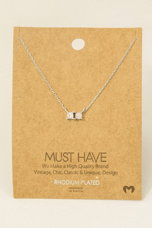 Dainty Moonstone Charm Necklace