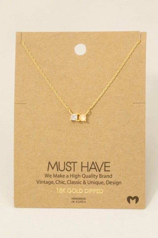 Dainty Moonstone Charm Necklace