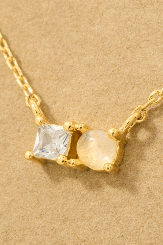Dainty Moonstone Charm Necklace