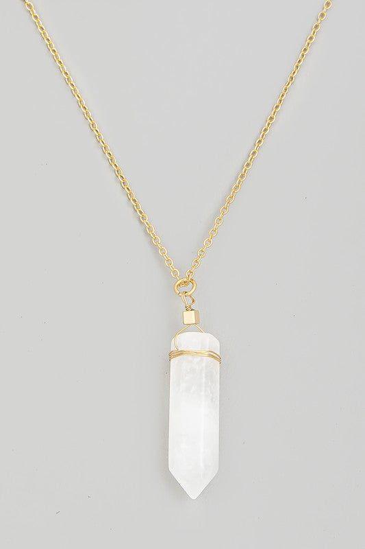 Stone Crystal Pendant Necklace