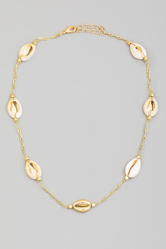 Puka Shells Station Chain Necklace