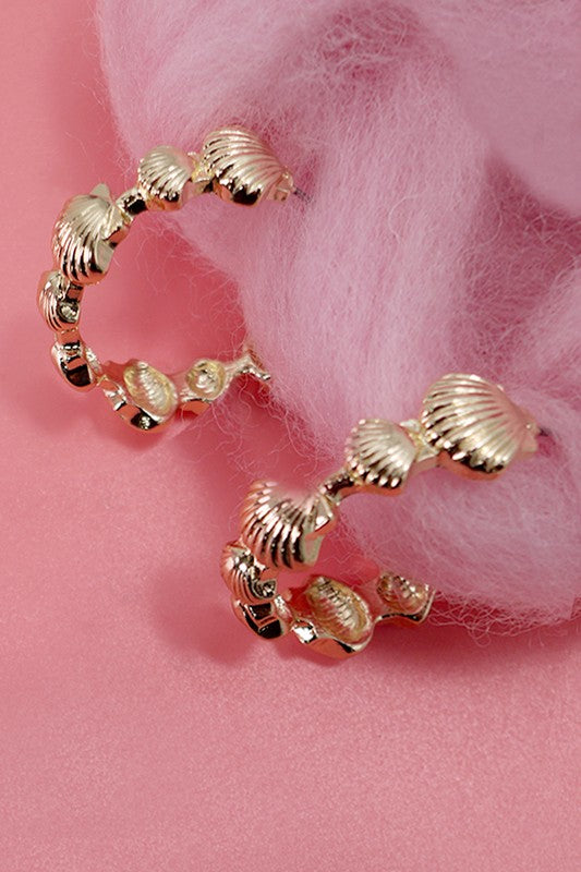 Coastal Glow Seashell Hoops