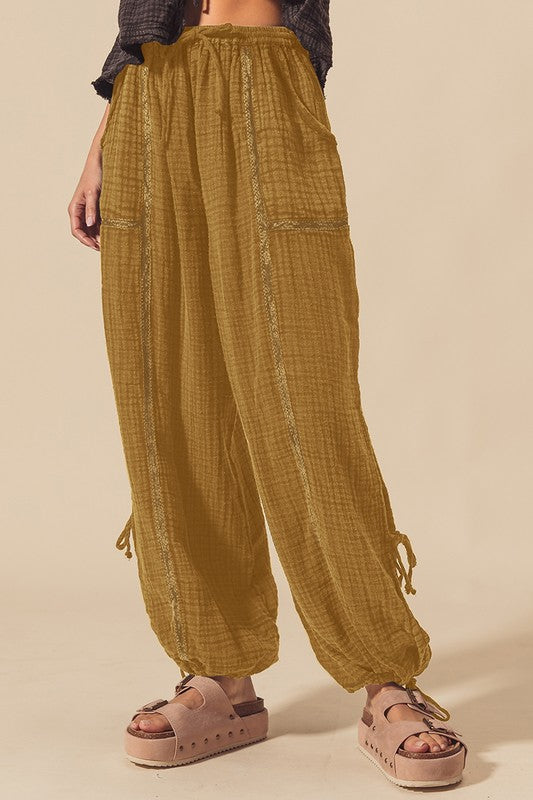 Free Vintage Mineral Washed Crinkle Gauze Jogger Pants
