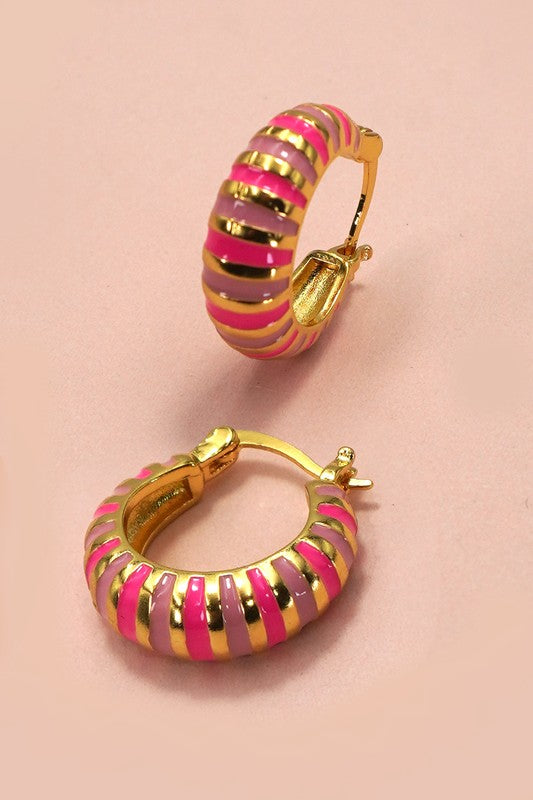 Pop of Color Huggie Hoops