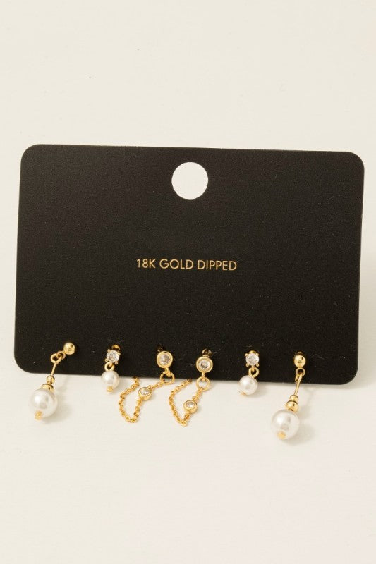 Pearl & Sparkle Duo Studs