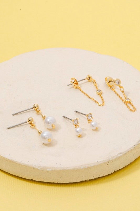 Pearl & Sparkle Duo Studs