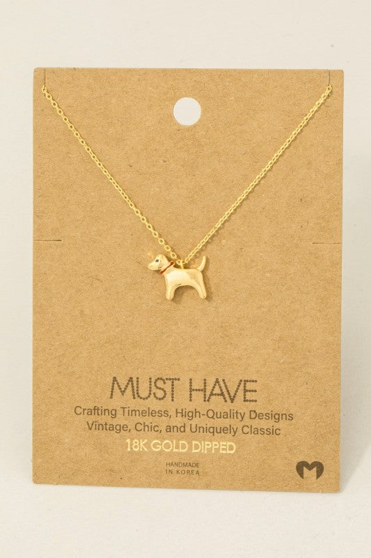 Golden Pup Pendant Necklace