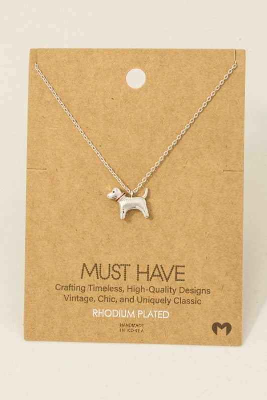 Golden Pup Pendant Necklace
