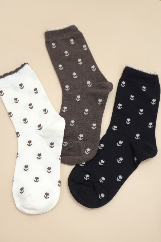 Bloom Steps Floral Cotton Socks
