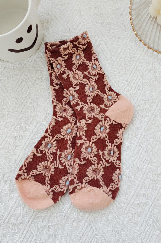 The Vintage Bloom Textured Socks