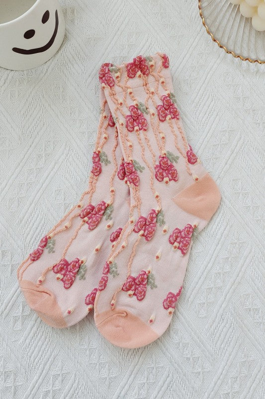 The Vintage Bloom Textured Socks