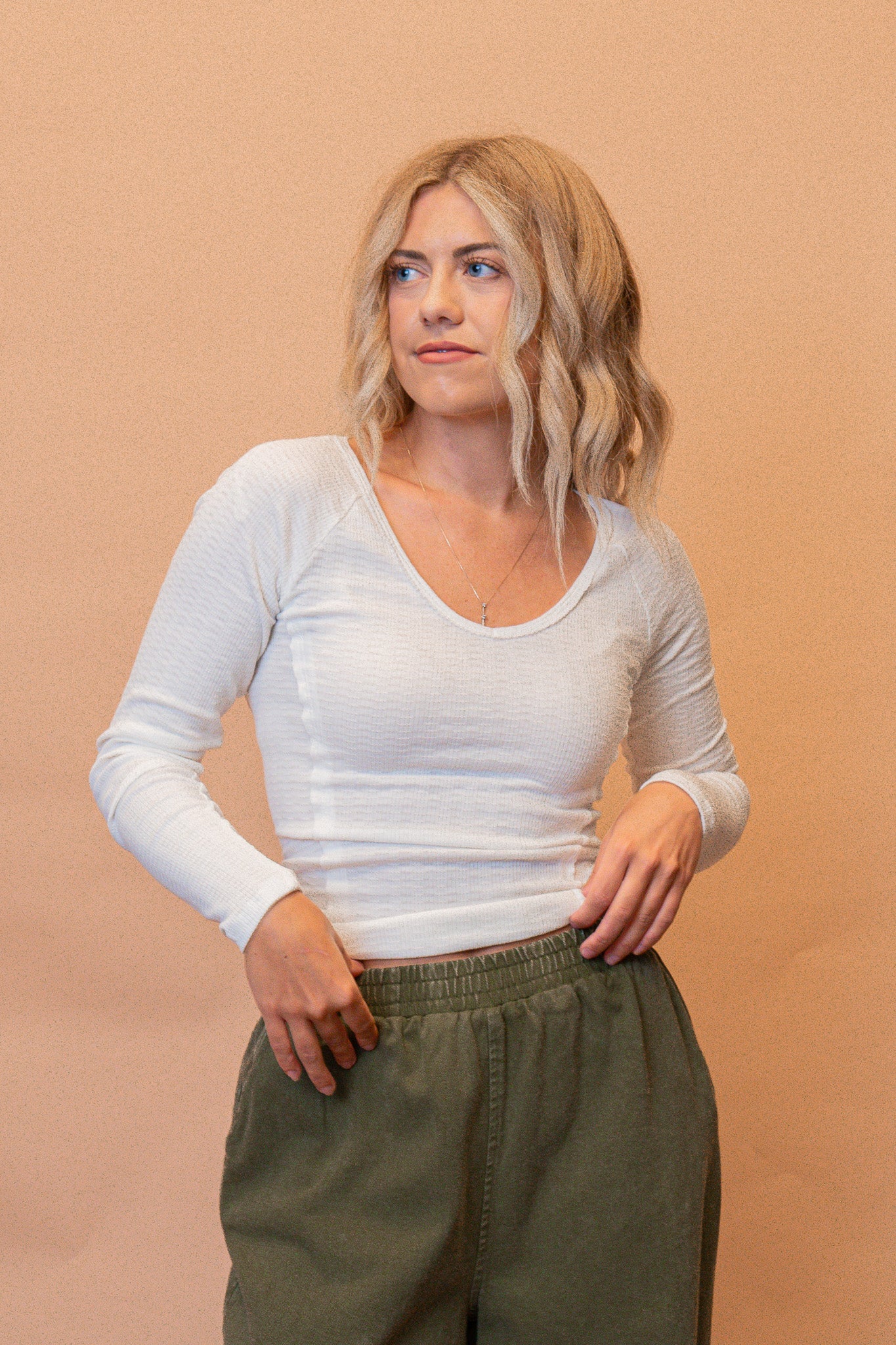 Pieced Together Long Sleeve in White
