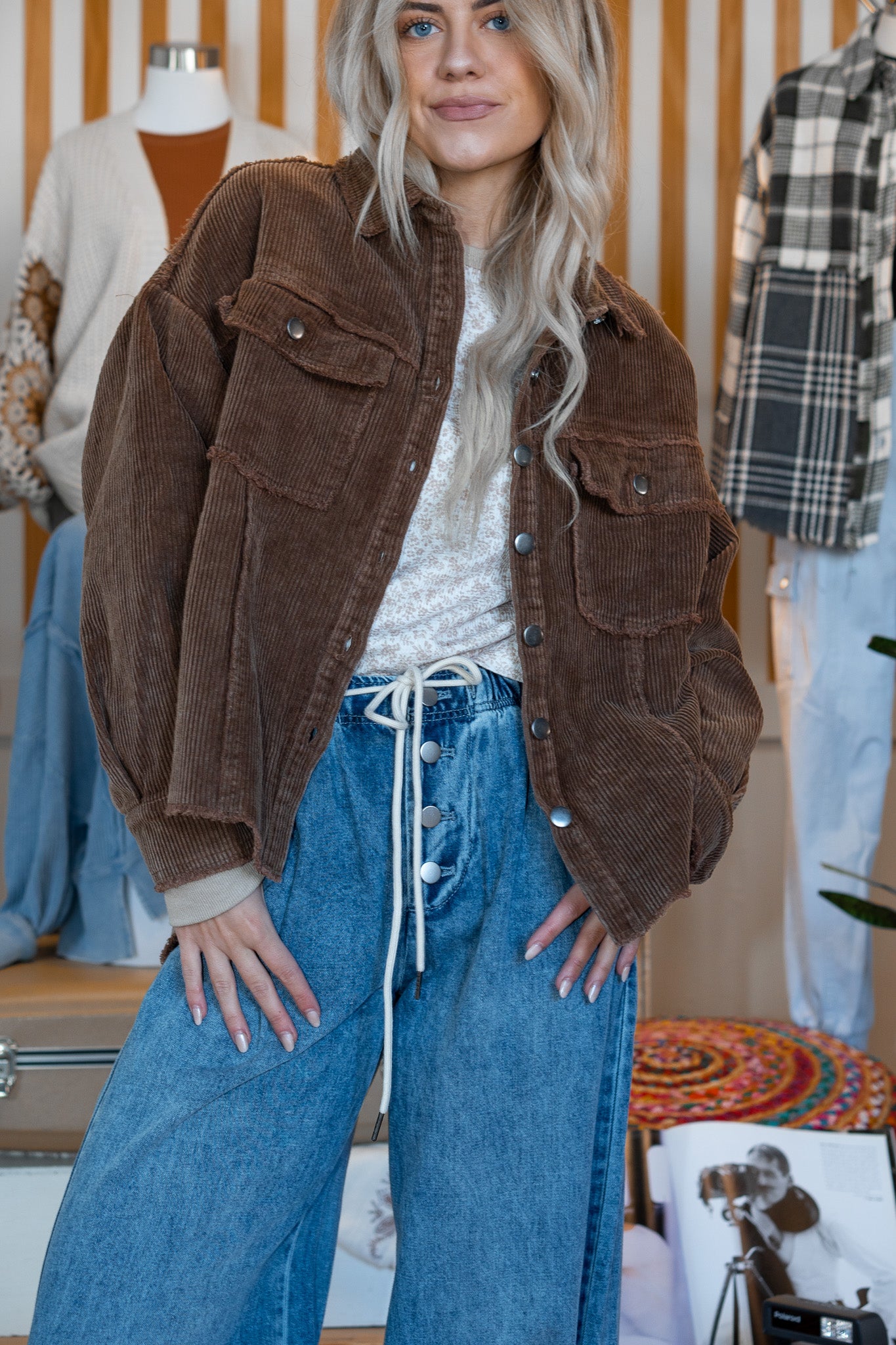 Leave It To Me Corduroy Frayed Shacket