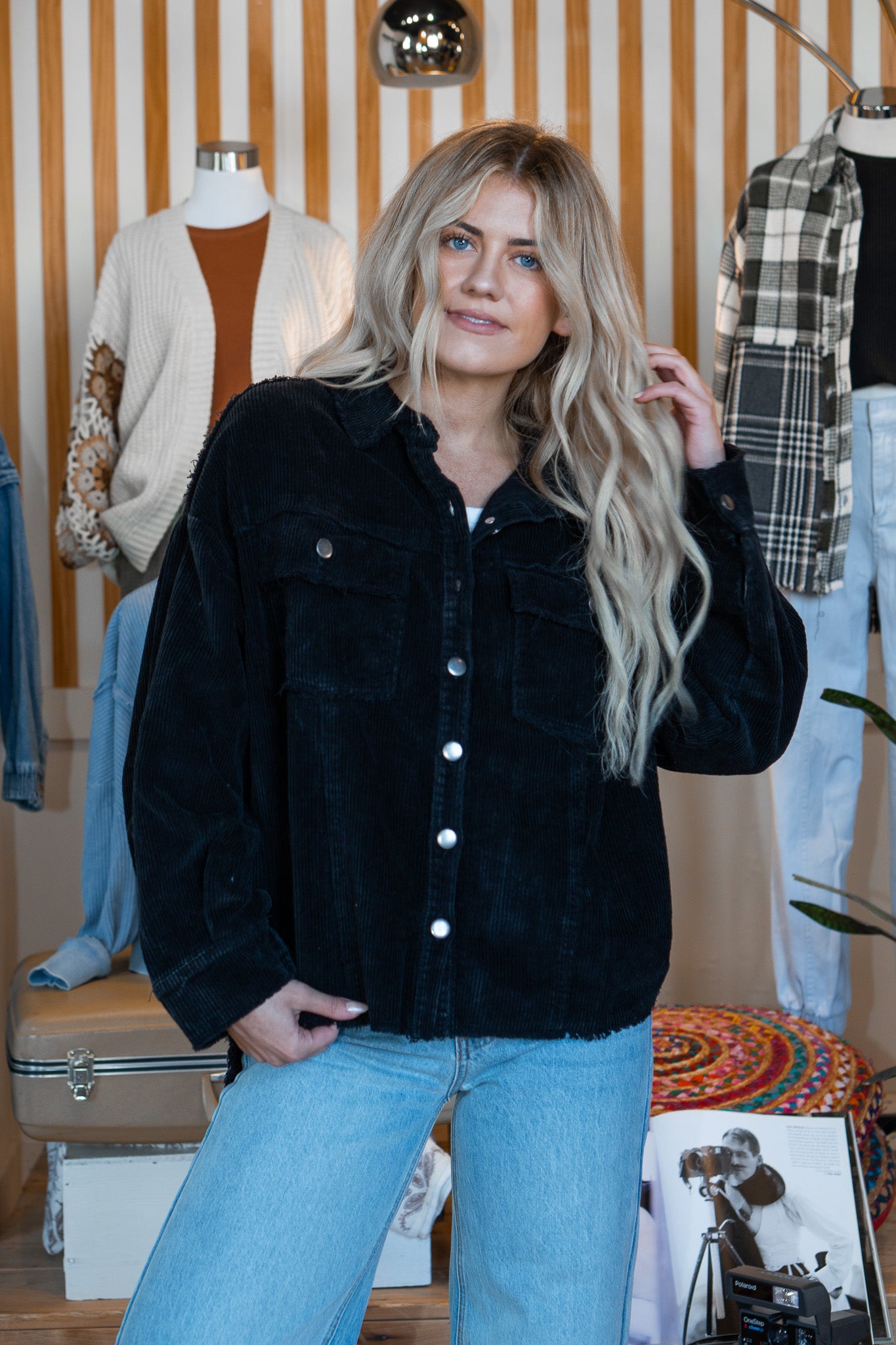 Leave It To Me Corduroy Frayed Shacket