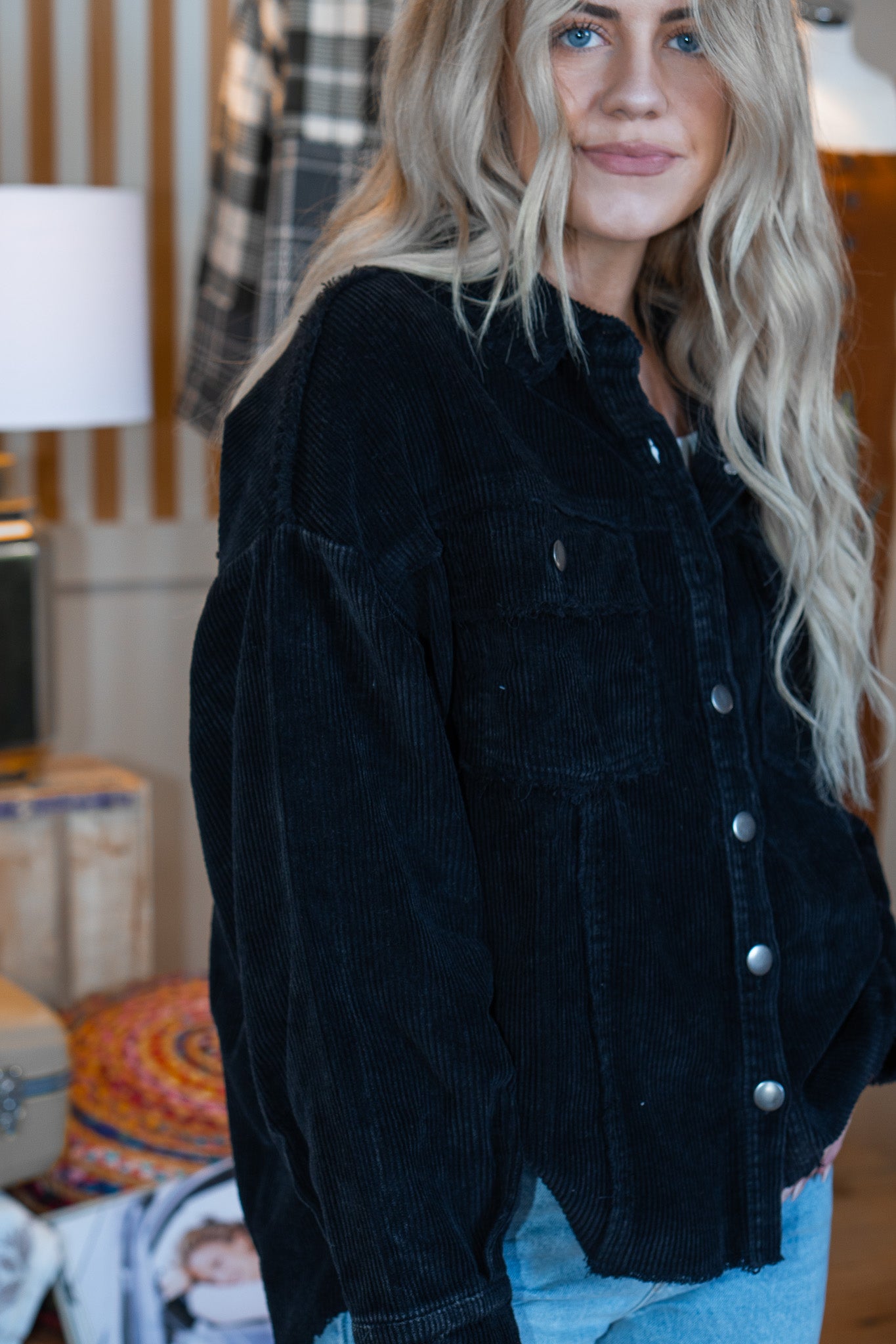 Leave It To Me Corduroy Frayed Shacket