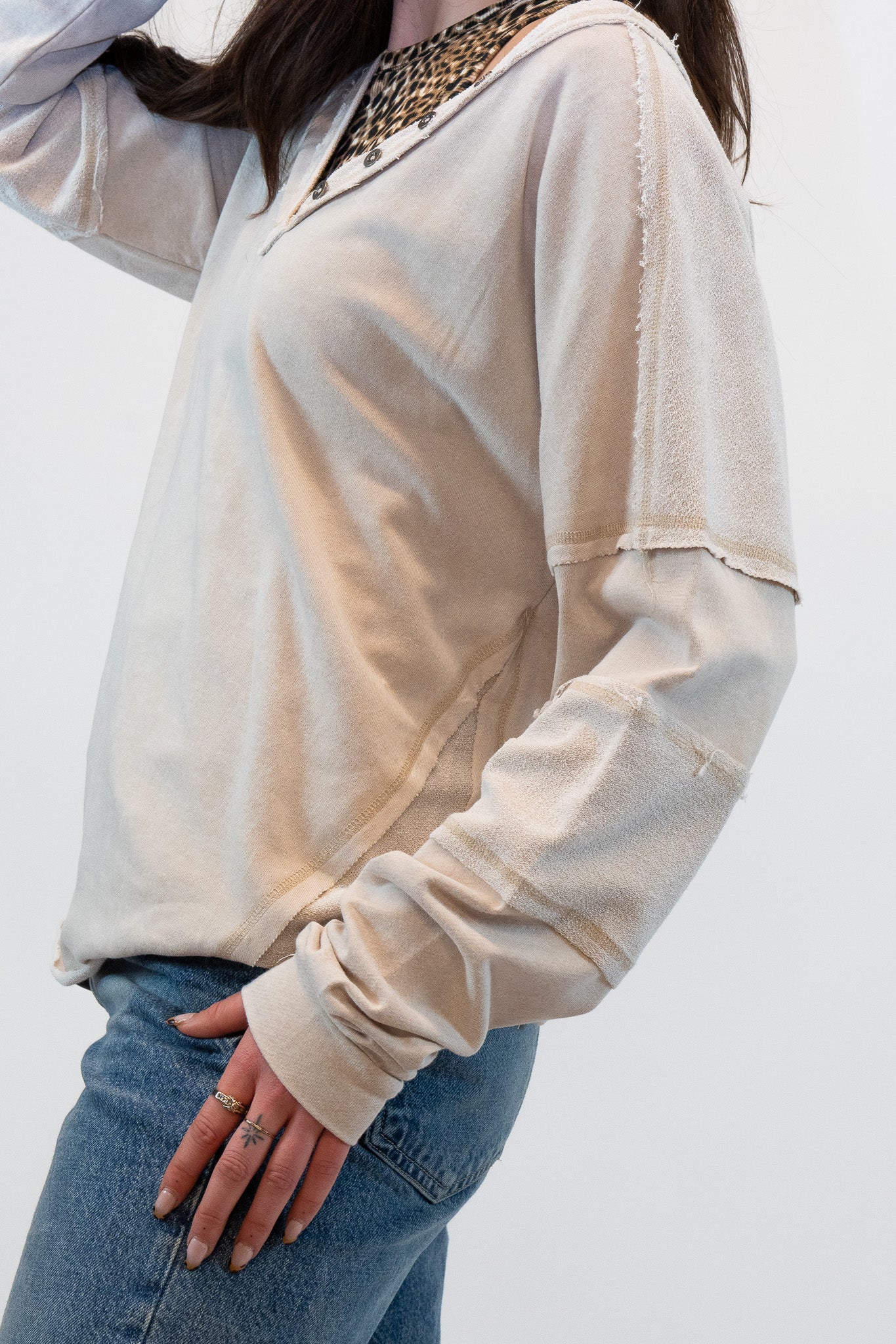 KEEPIN IT COZY OVERSIZED VNECK TOP