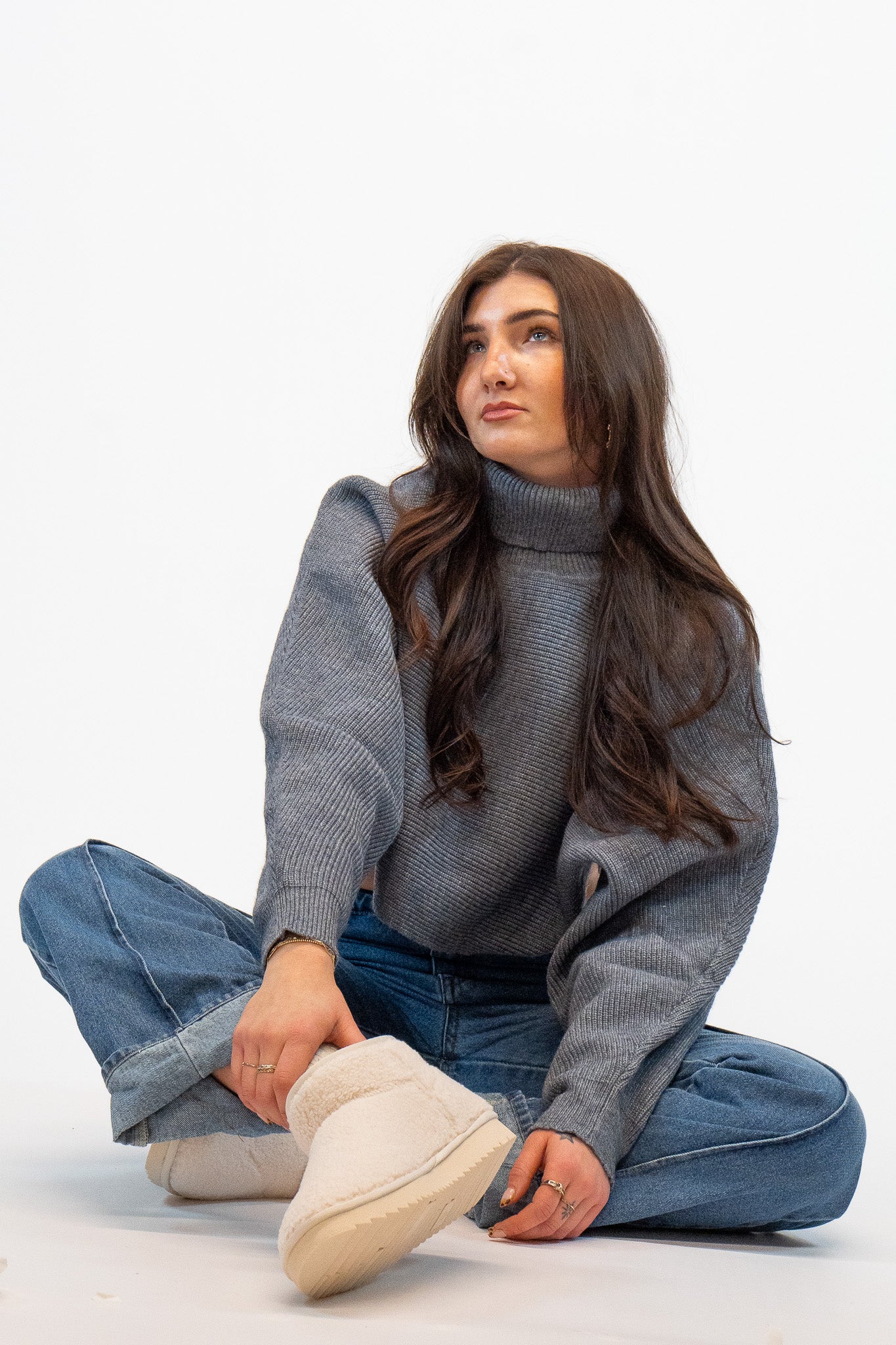 Hostest Dinner Party Turtleneck Sweater In Charcoal