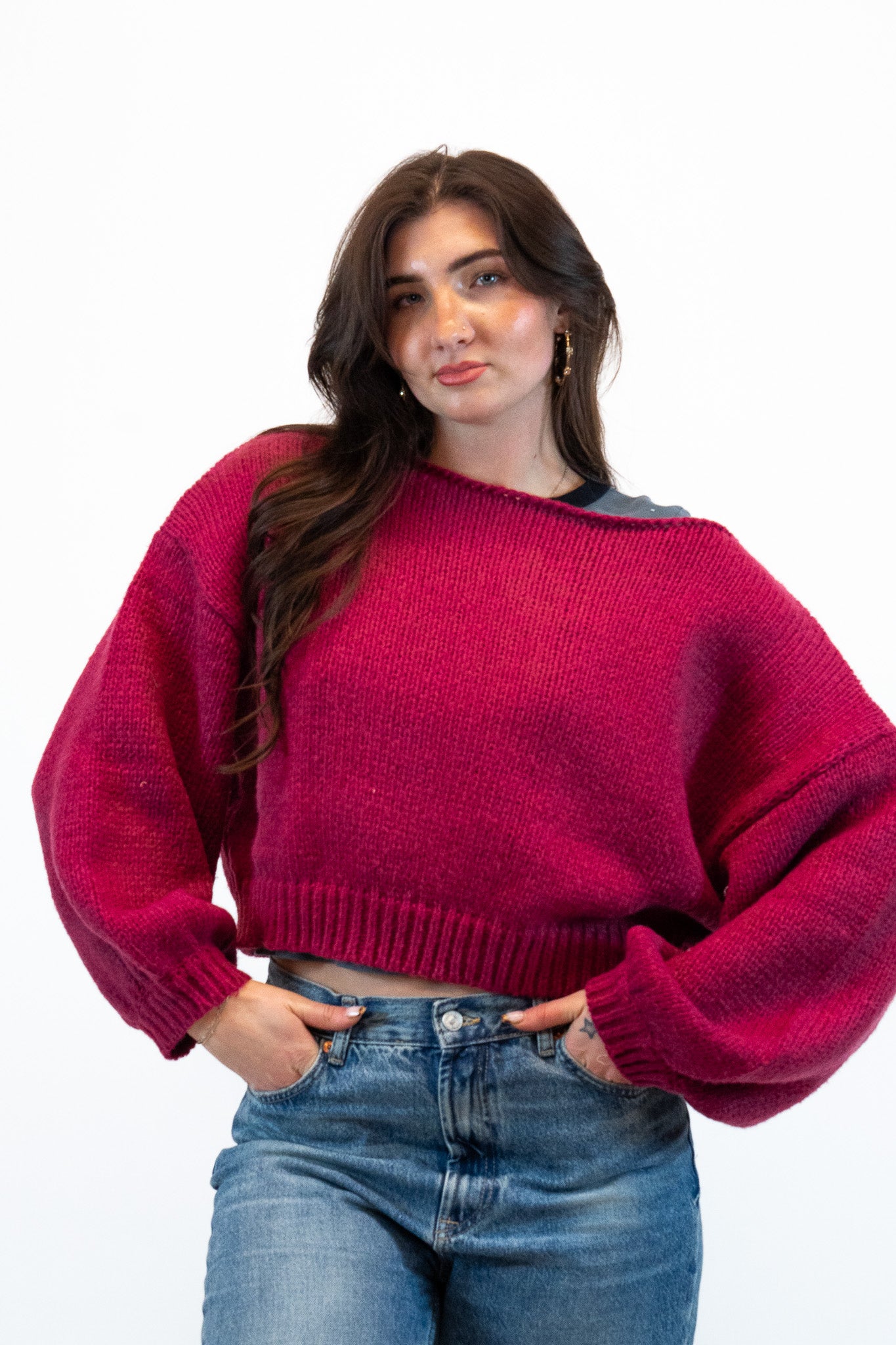 Cherry Chill Crop Sweater
