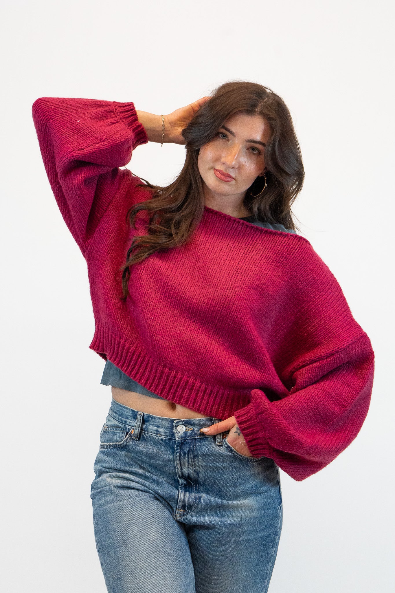 Cherry Chill Crop Sweater