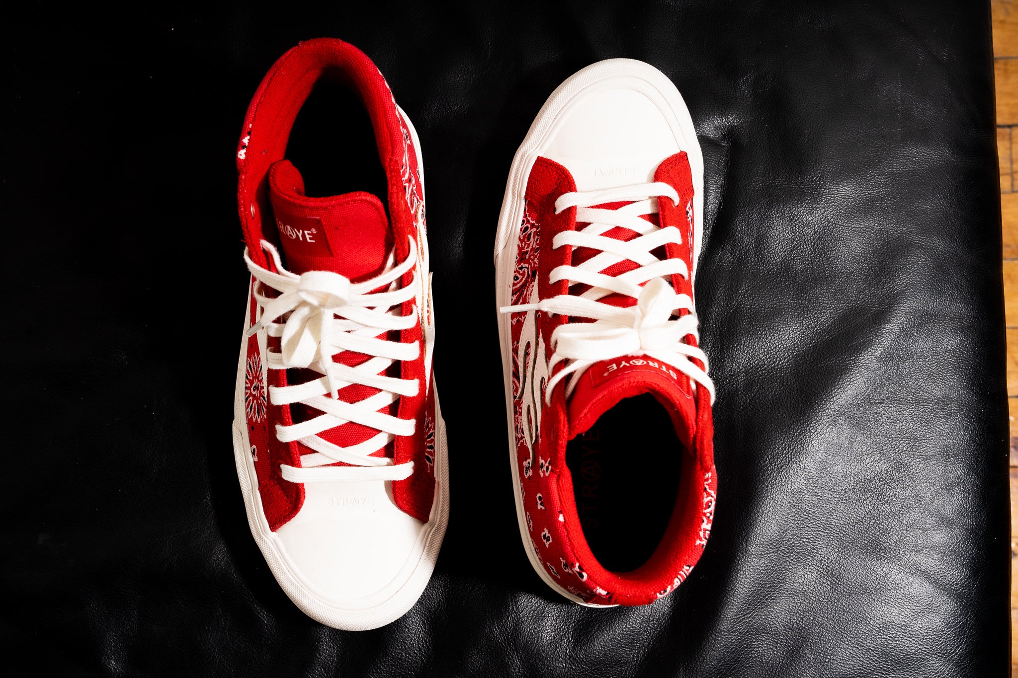 STROYE Red Rag Hightop Sneakers (M9/W10.5)