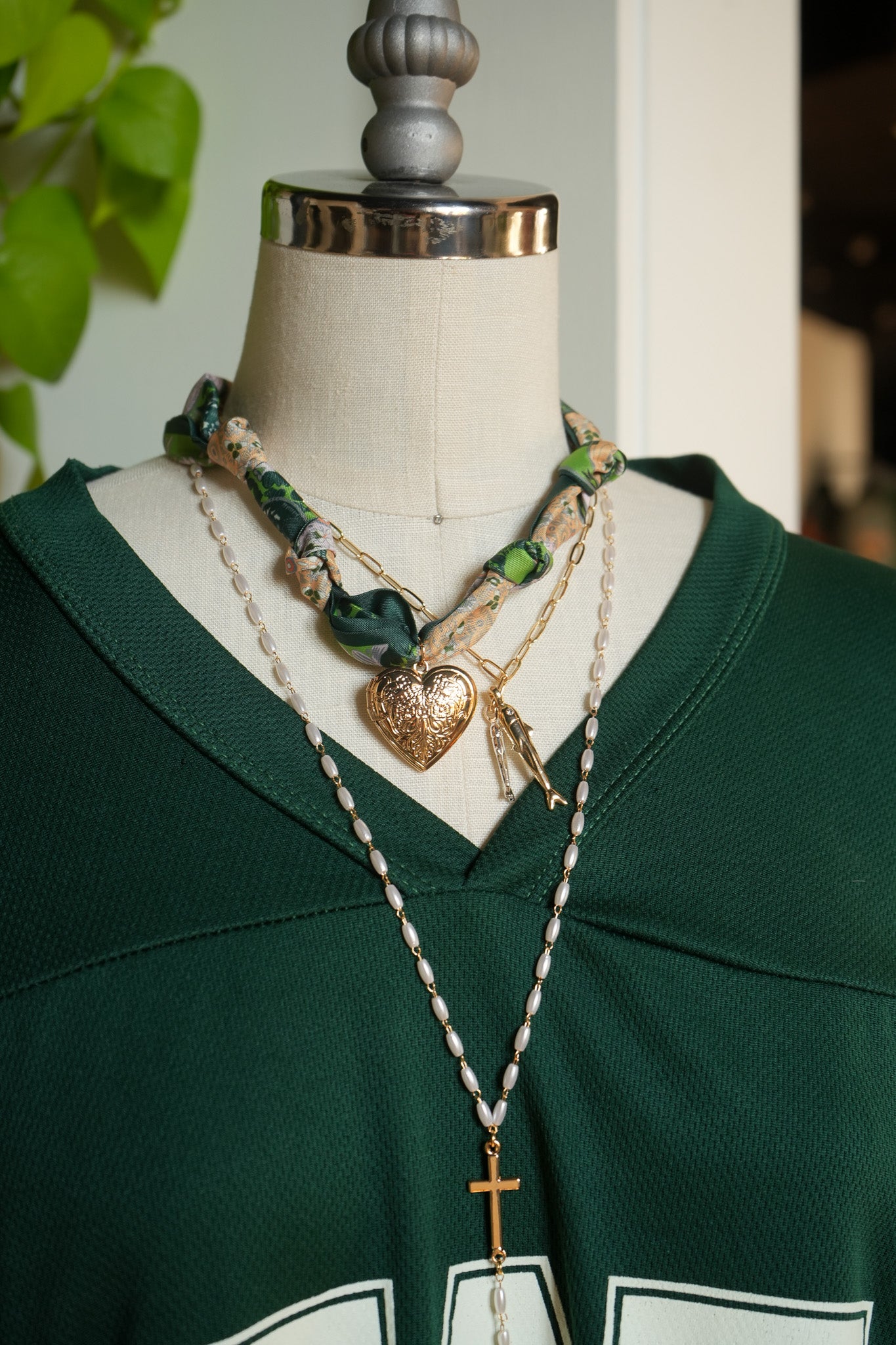 Knotted Scarf Necklace in Martini