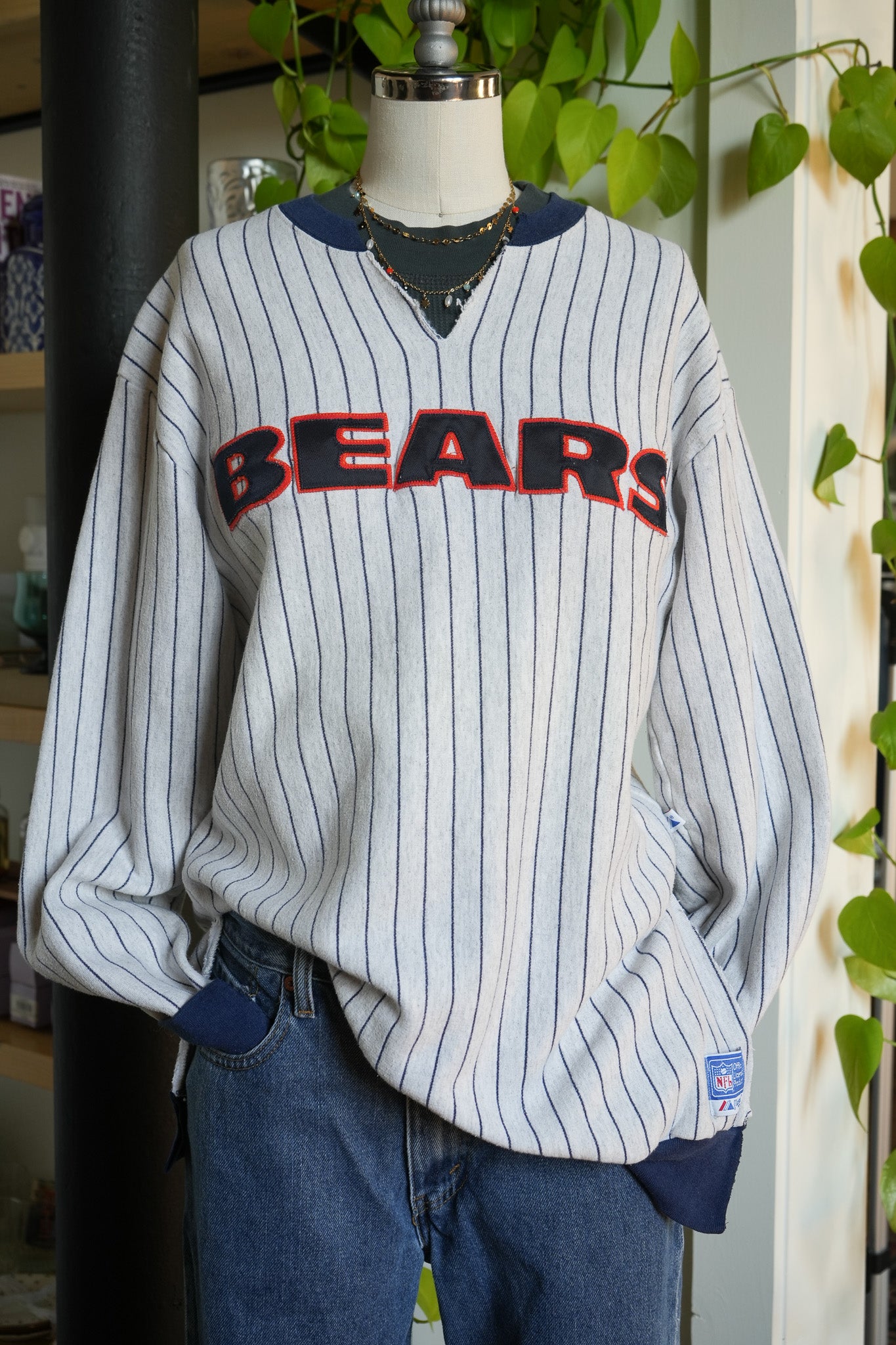 Vintage Chicago Bears Pinstripe Sweatshirt – Medium