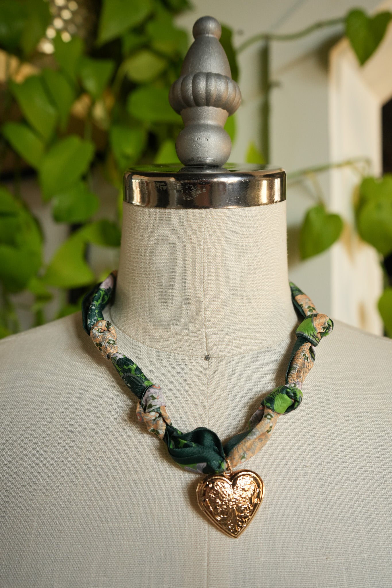 Knotted Scarf Necklace in Martini