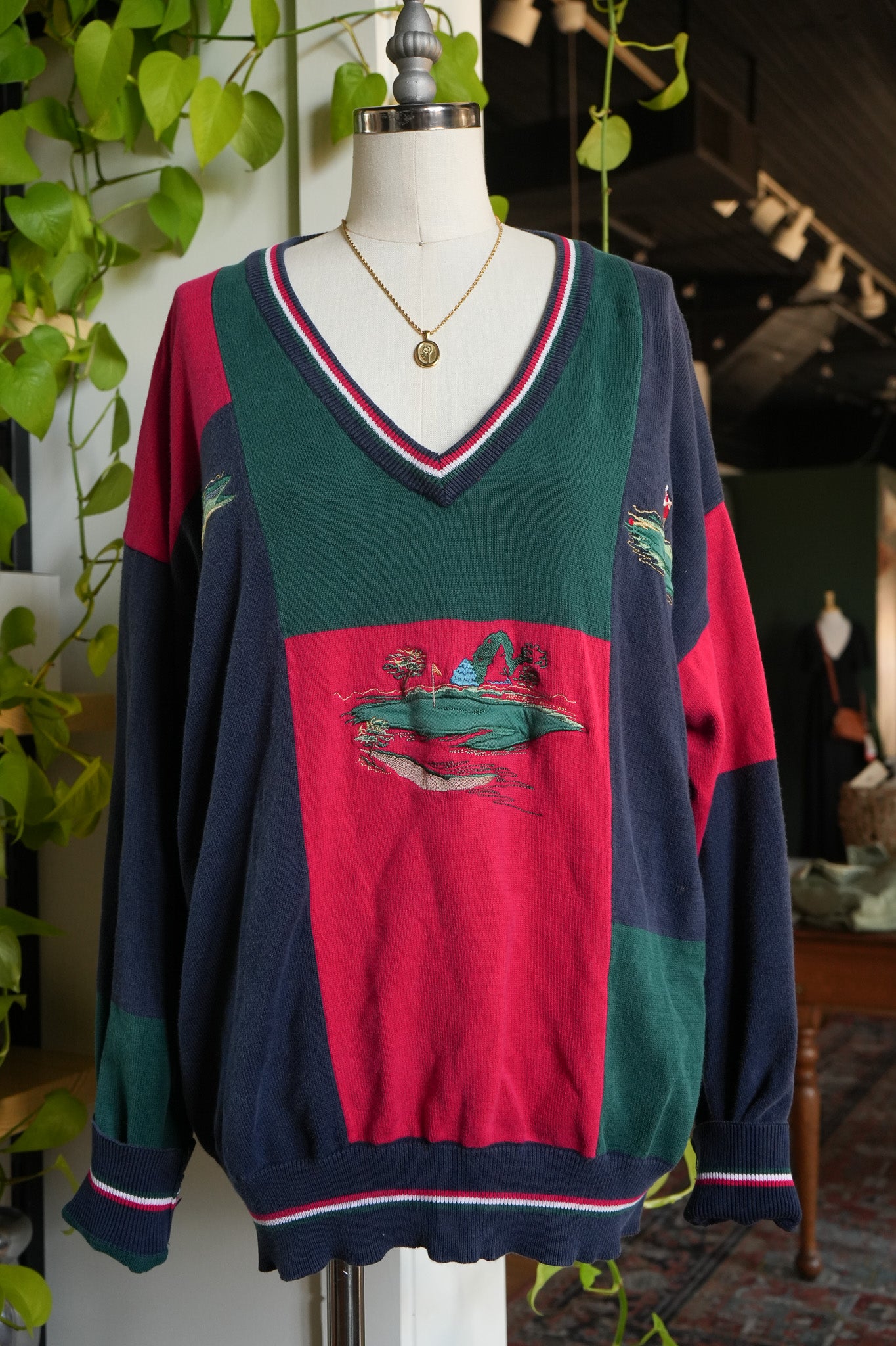 Fairway Classic – Vintage Cotton Traders Golf Sweater (L)