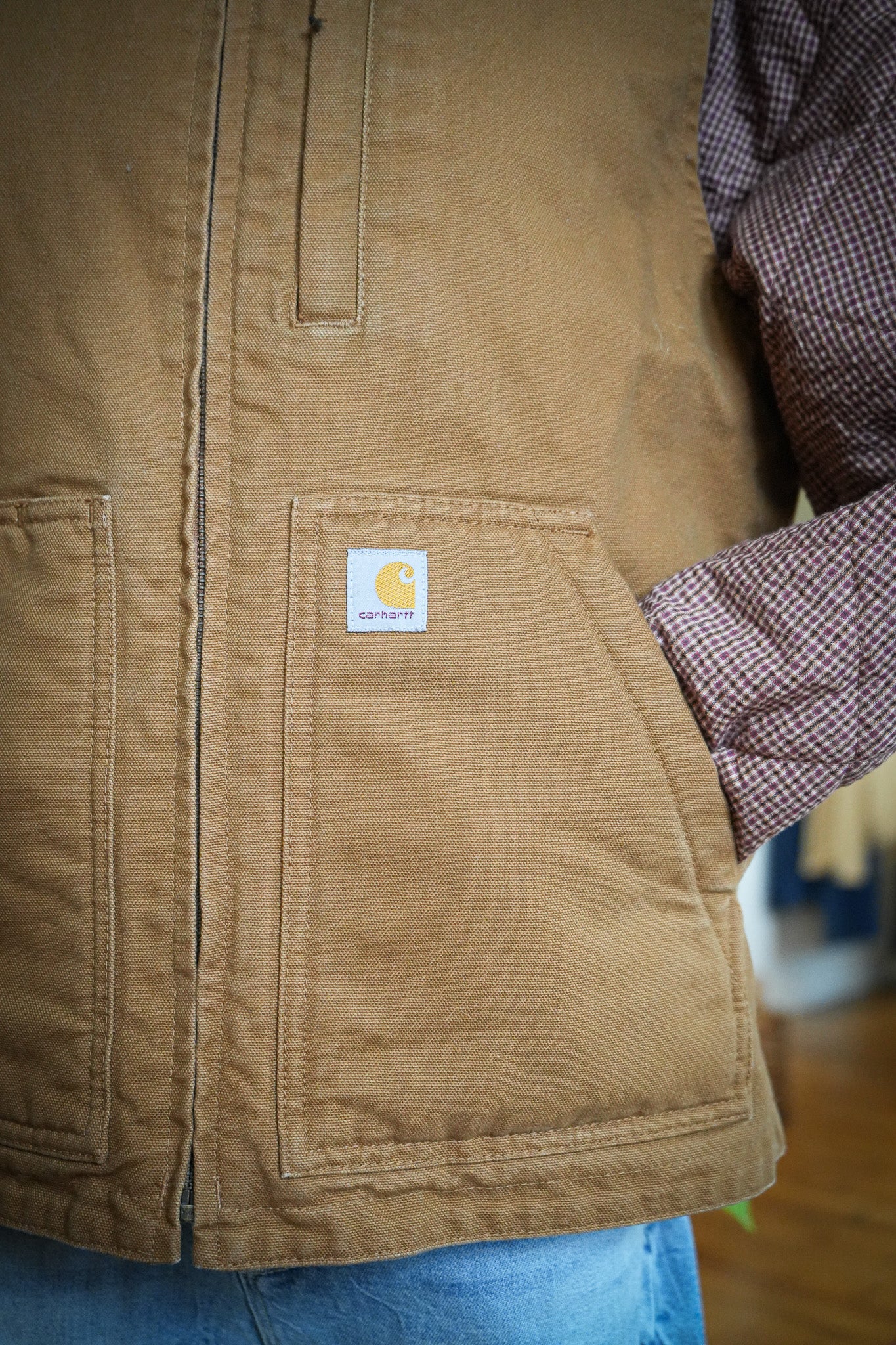 Vintage Carhartt Camel Women's Vest (M)