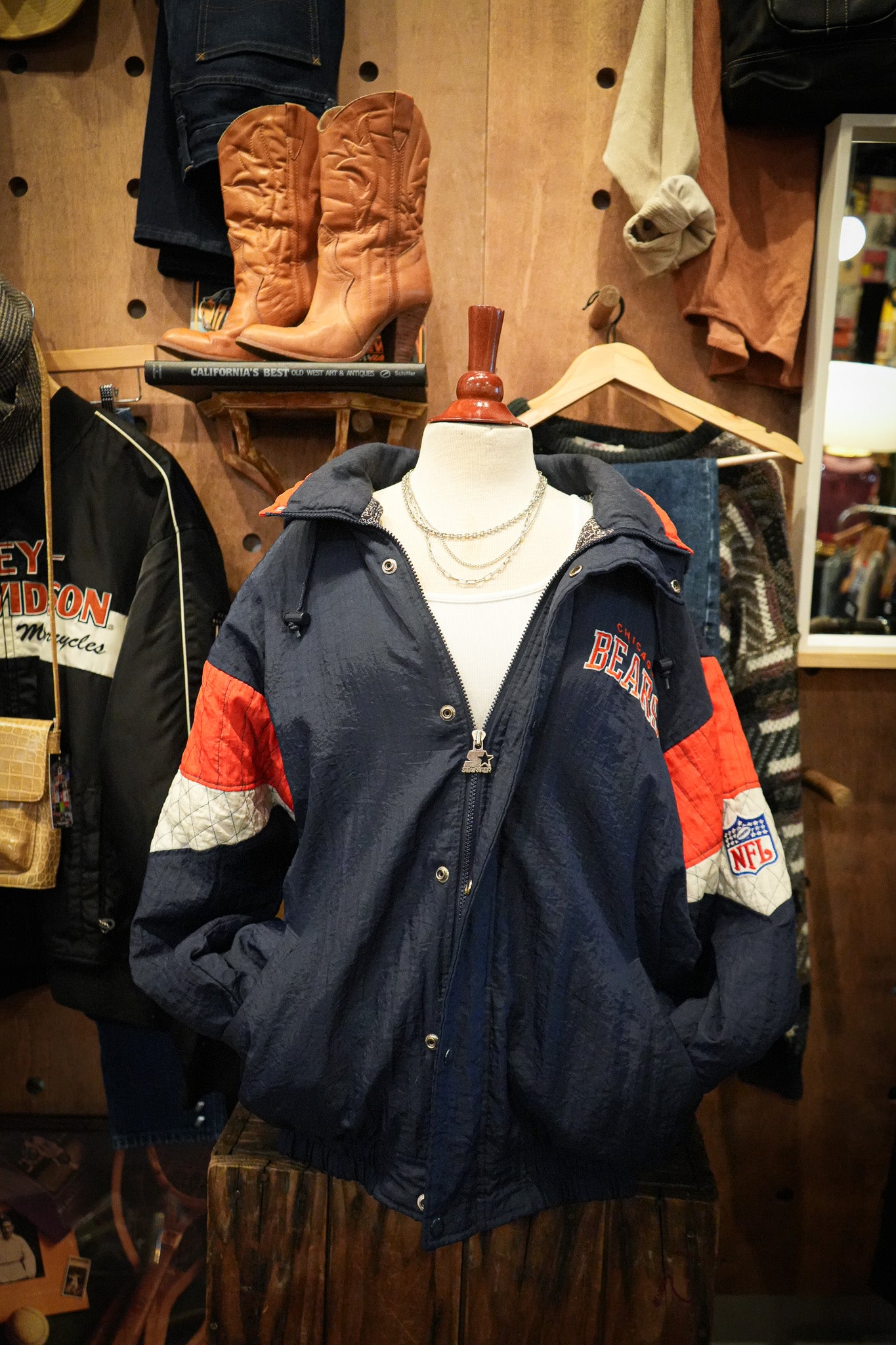 Vintage Starter Chicago Bears Hooded Jacket – Navy (XL)