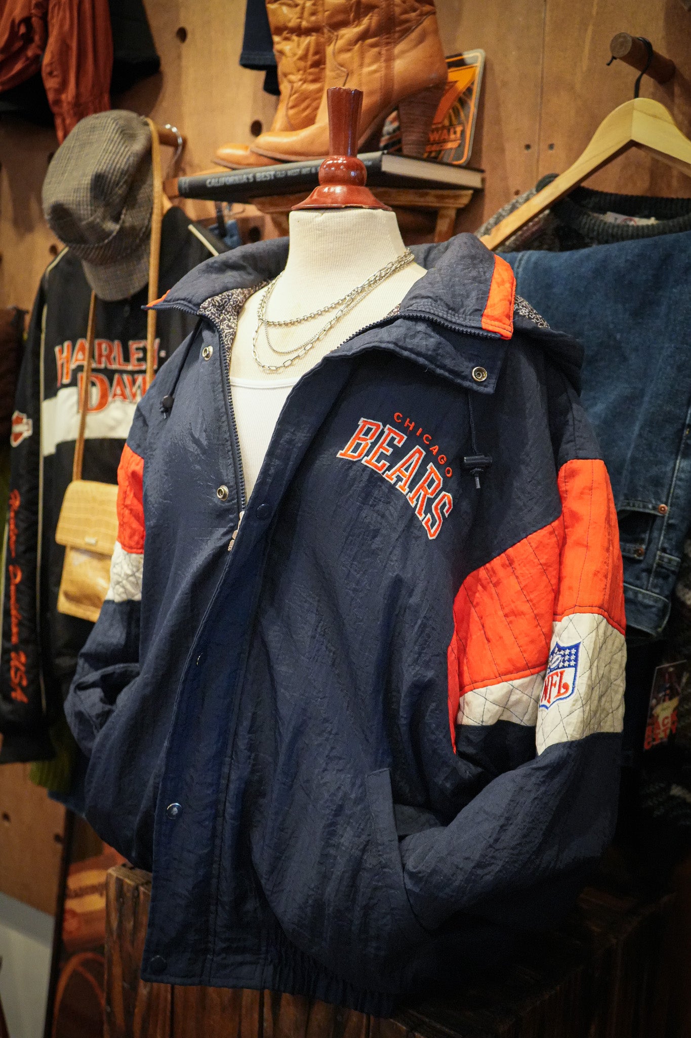 Vintage Starter Chicago Bears Hooded Jacket – Navy (XL)
