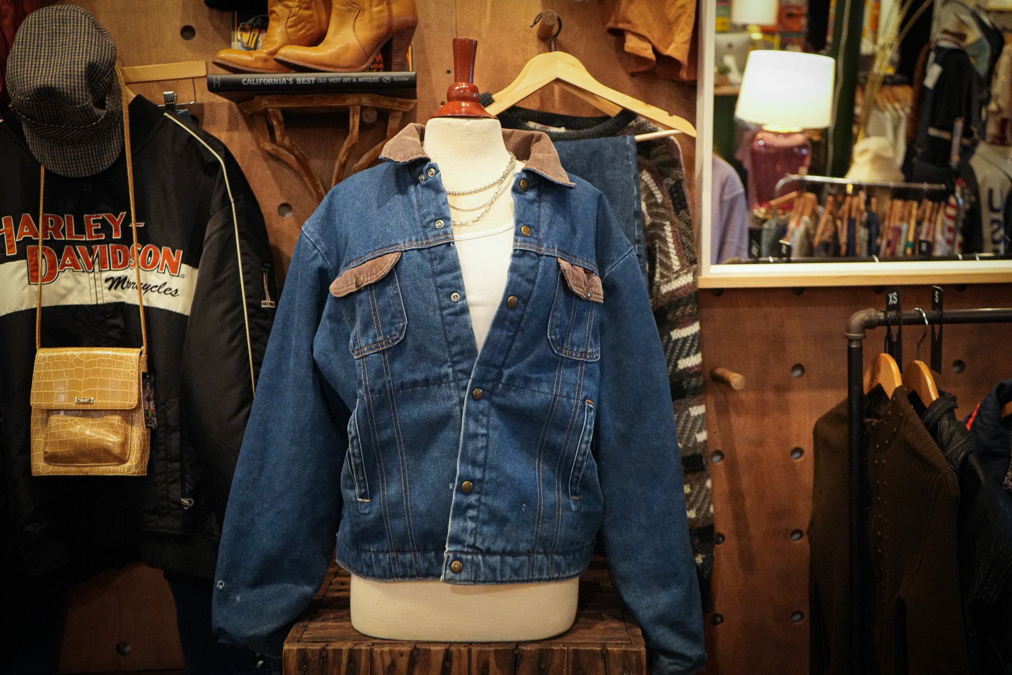 Vintage Sherpa-Lined Denim Jacket (M)
