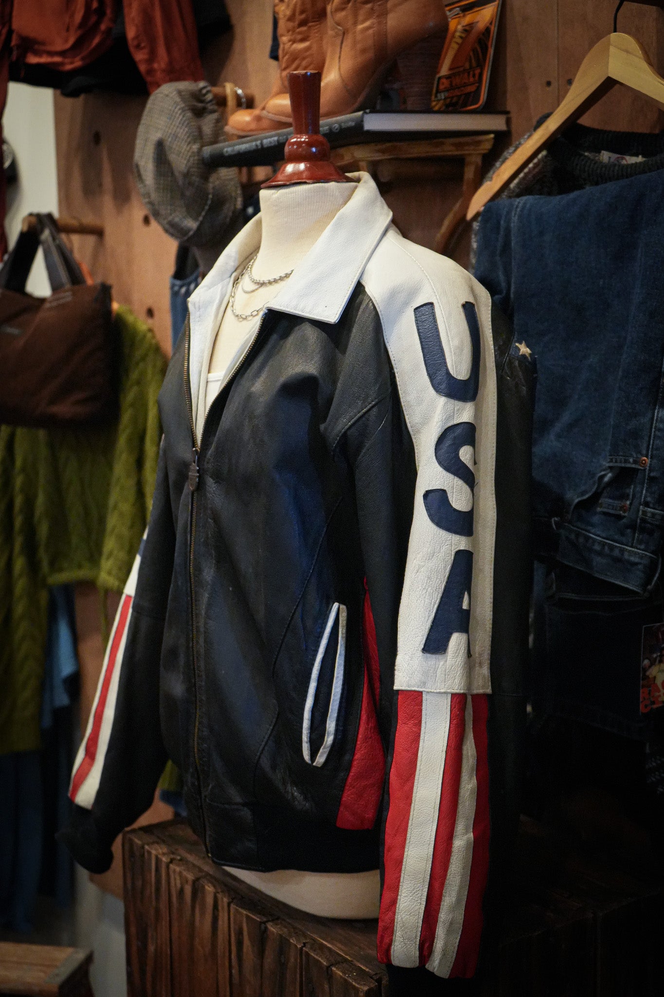 Vintage USA Leather Jacket (XL)