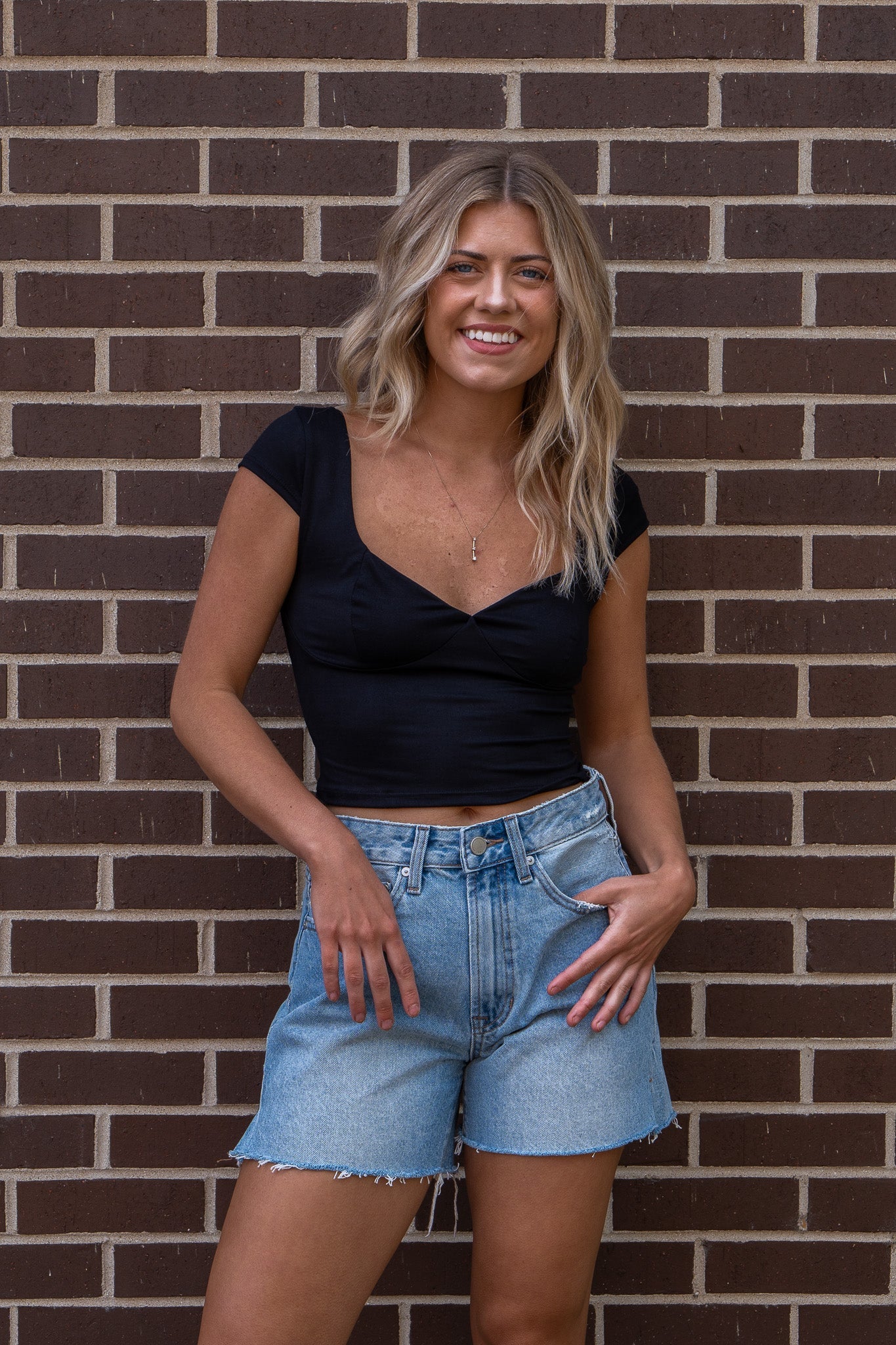 Losing You Cap Sleeve Brushed Knit Crop Top