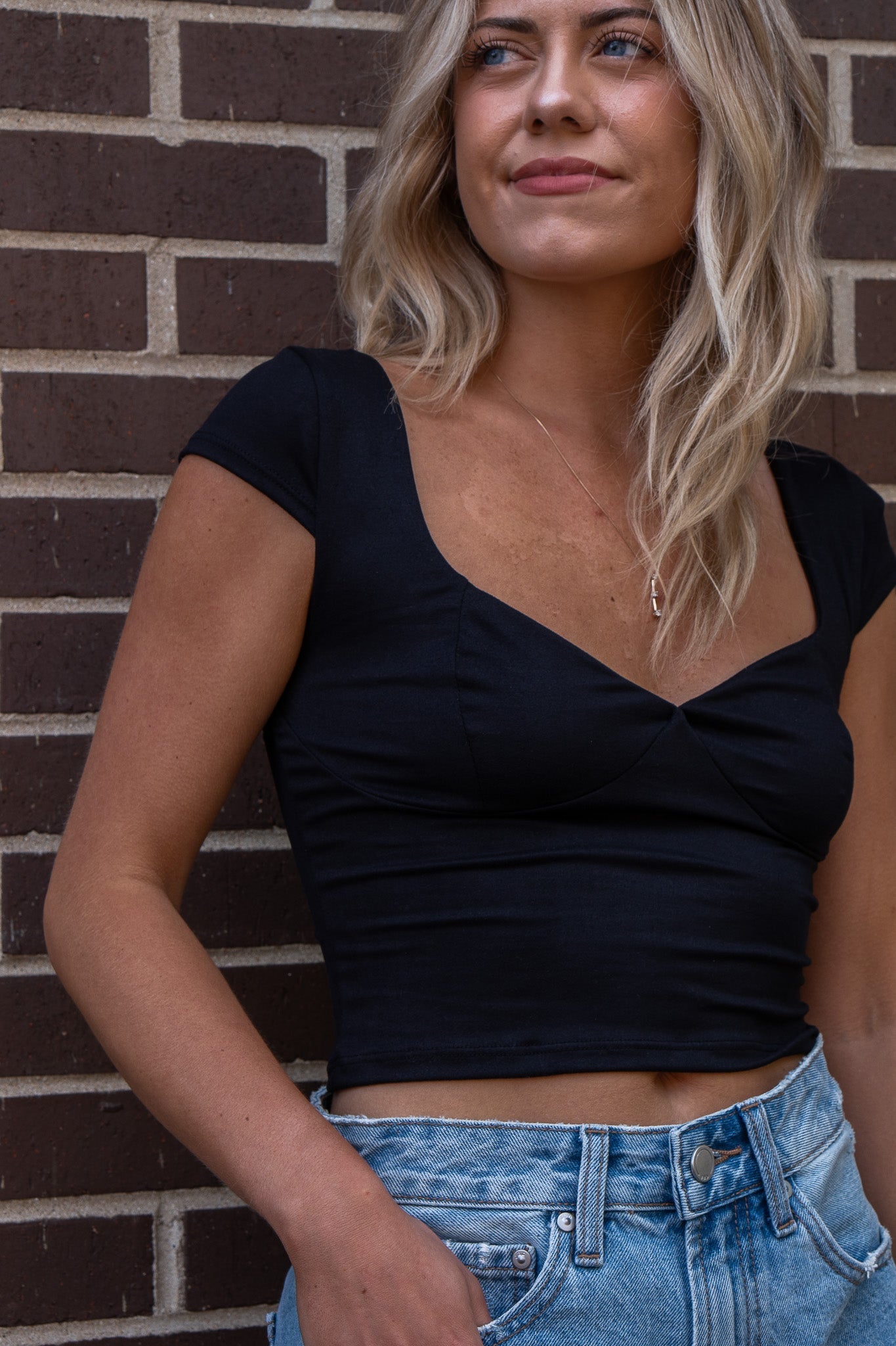 Losing You Cap Sleeve Brushed Knit Crop Top