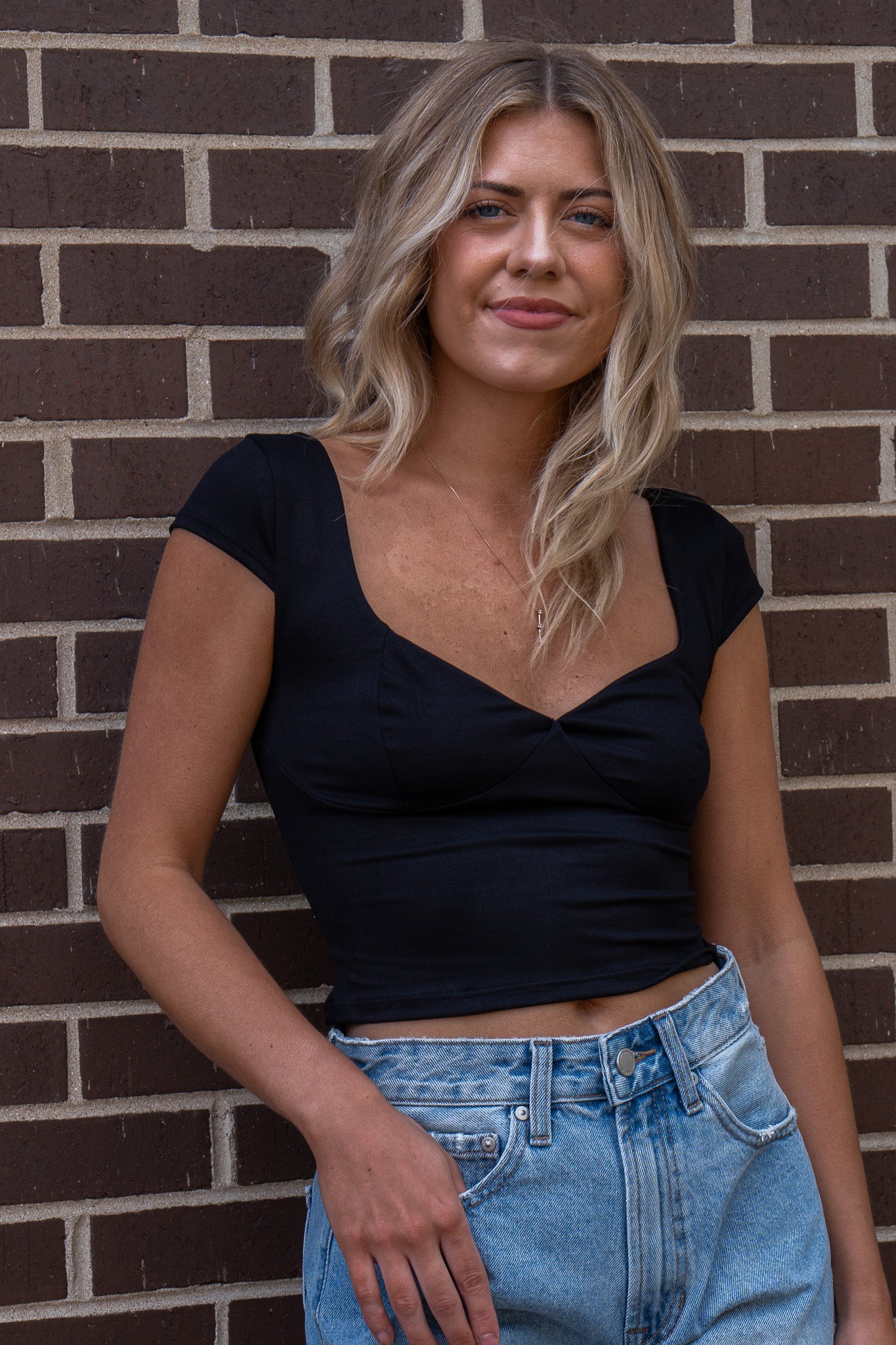 Losing You Cap Sleeve Brushed Knit Crop Top