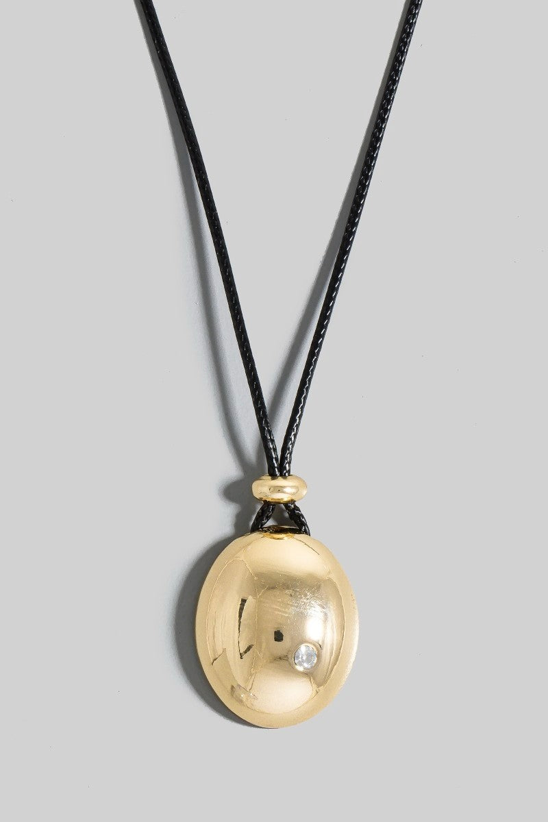 Corded Gold Drop Necklace