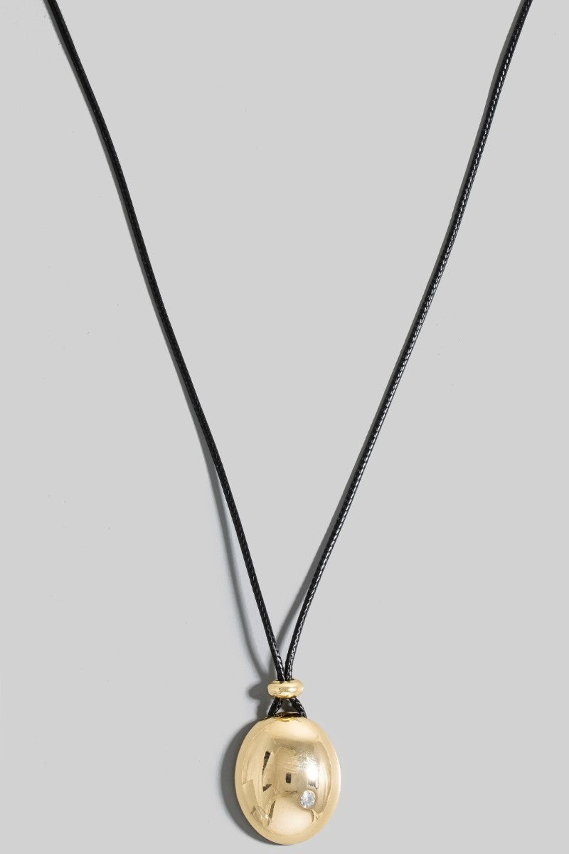 Corded Gold Drop Necklace