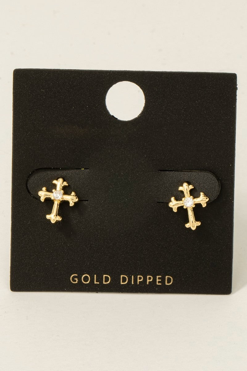 Gothic Cross Studs