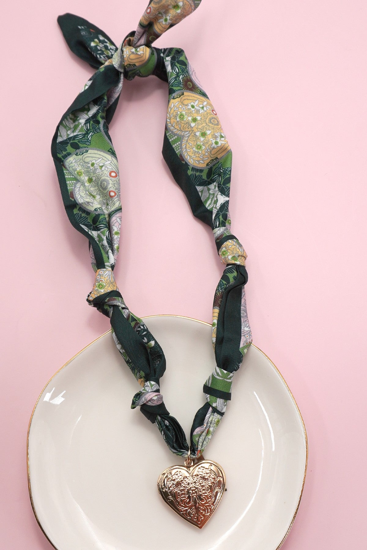 Knotted Scarf Necklace in Martini