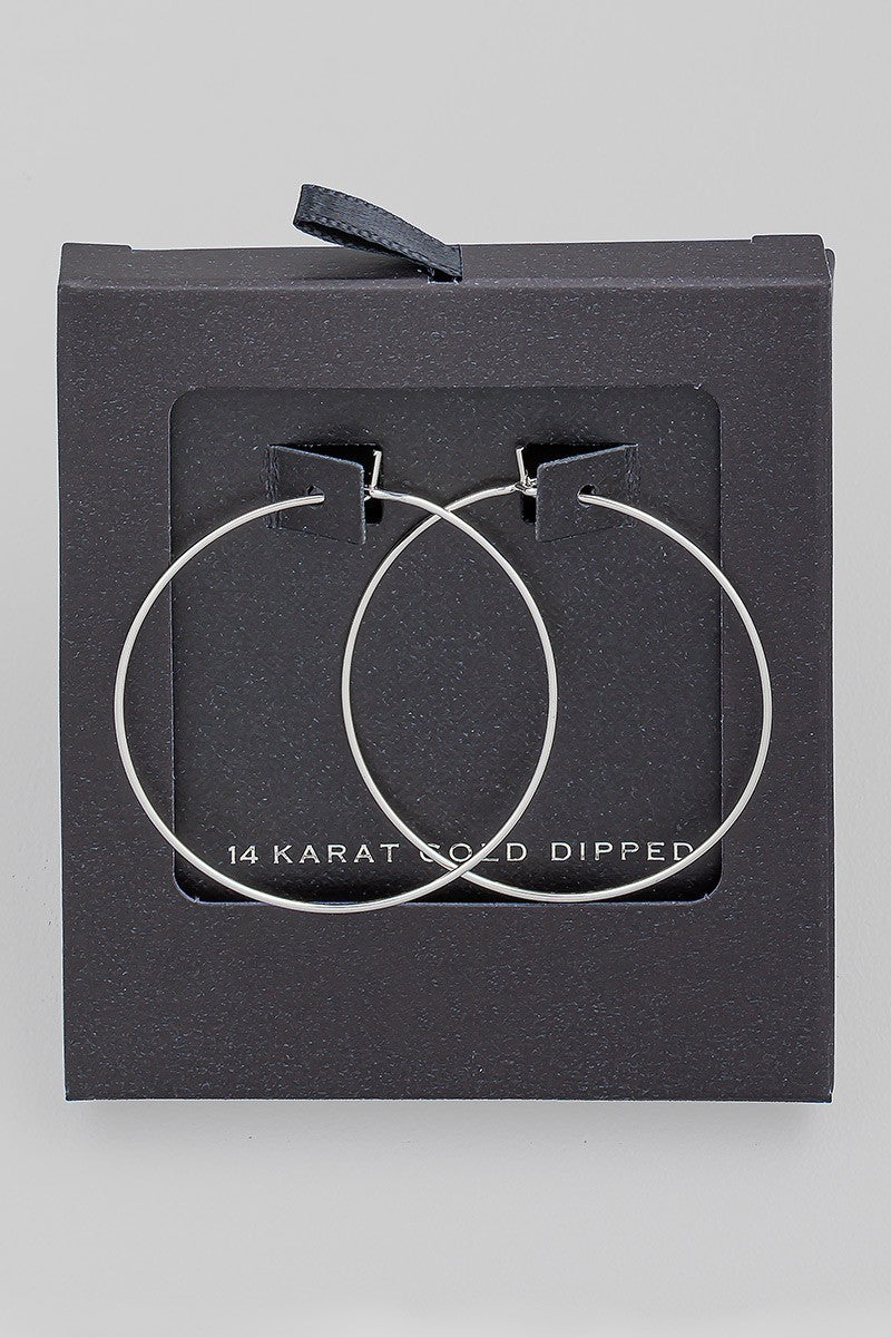 Thin Silver Hoops